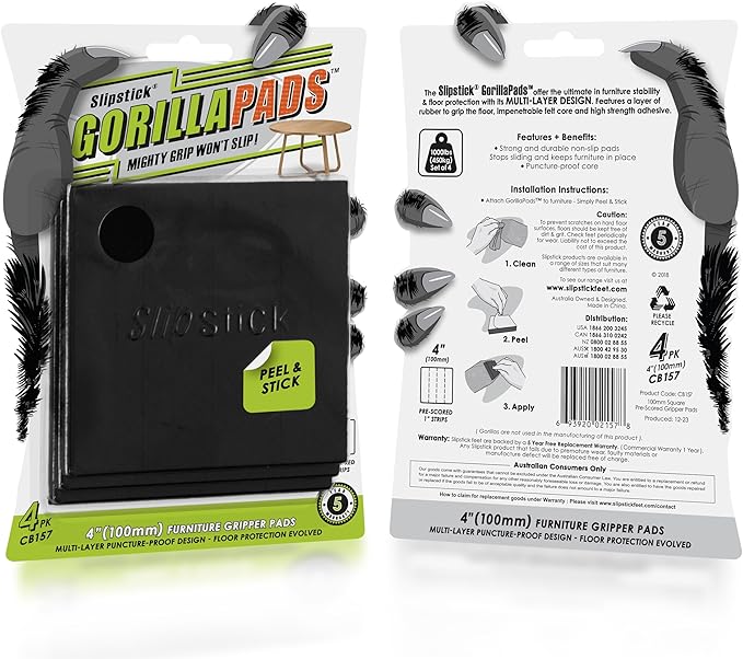 Slipstick GorillaPads Non Slip Furniture Pads/Gripper Feet Floor Protectors - Image 4