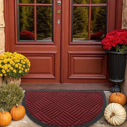 Smiry Half Circle Front Door Mat Outside Entrance, Heavy Duty Outdoor Indoor - Image 9