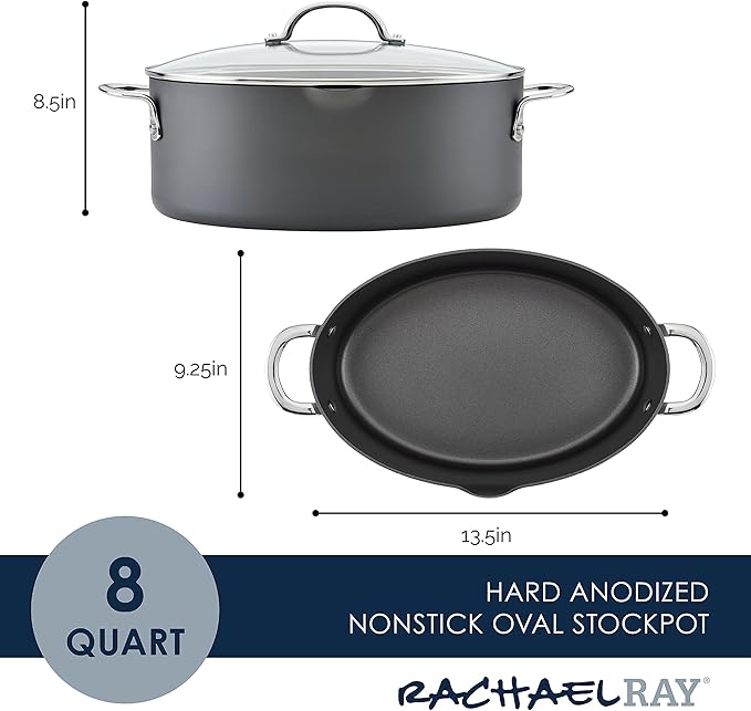 Rachael Ray 80090 Professional Hard Anodized Nonstick Cookware Oval Pasta - Image 2