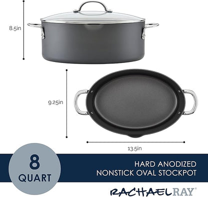 Rachael Ray 80090 Professional Hard Anodized Nonstick Cookware Oval Pasta - Image 2