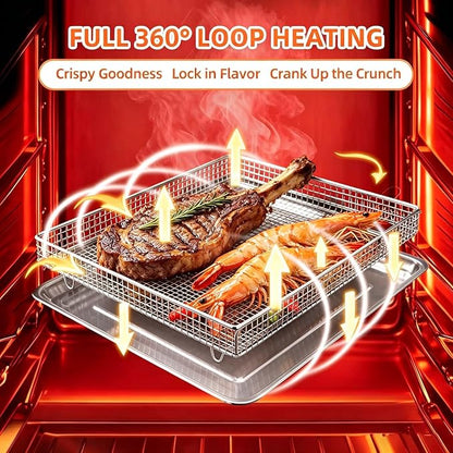 2Pcs Stainless Steel Oven Air Fryer Basket and Tray Replacement - Image 7
