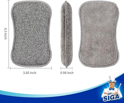 MR.SIGA Dual-Sided Scrub Sponges, Long lasting, Reusable Dishwashing Sponges - Image 3