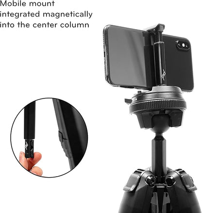 Peak Design Travel Tripod, Aluminum, Compact Design, Quick Setup and Takedown, Pro-Level Stability, Ergonomic Ball Head, Compact and Portable Travel Tripod for Camera and Phone, 20 lb Capacity