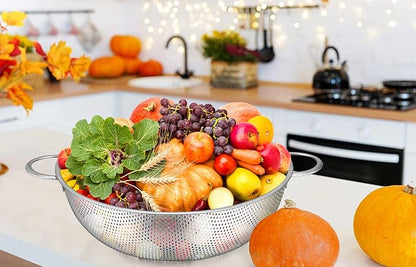 TeamFar Stainless Steel Colander, 5QT Micro-Perforated Metal Colander Food - Image 7