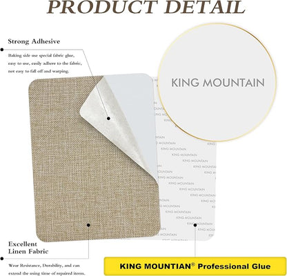 KING MOUNTAIN Coarse Linen Repair Patches, Self-Adhesive Linen Fabric Patches - Image 2