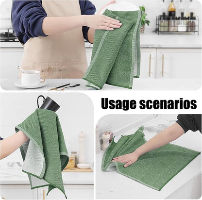 Homaxy Premium Kitchen Towels, Large Cotton Kitchen Hand Towels, Flat and Terry - Image 4