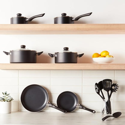Amazon Basics Ceramic Non-Stick Cookware 15-Piece Set, Pans and Utensils - Image 3