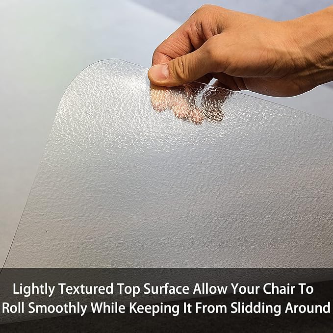 Office Chair Mat for Hardwood Floor, 48”x 30” Vinyl Desk Chair Mat Clear Floor - Image 3