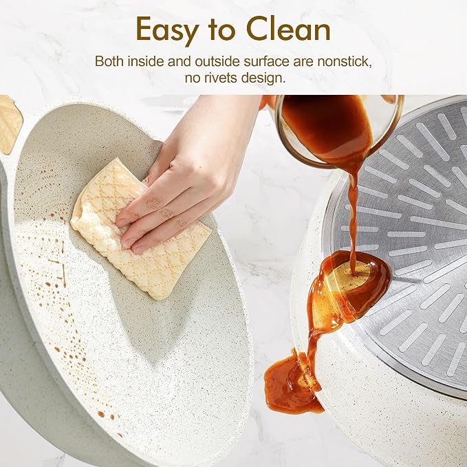 SENSARTE Nonstick Ceramic Saute Pan 12-Inch, 5QT Non-toxic Deep Frying Pan - Image 5