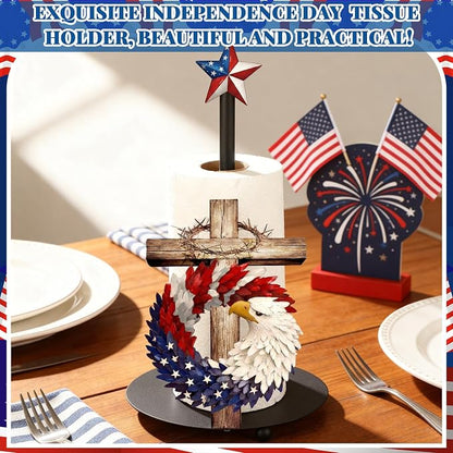 Thyle 4th of July Patriotic Paper Towel Holder, Metal Countertop Stand - Image 7