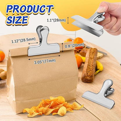 VNDUEEY 12 Pack Stainless Steel Chip Clips, Bag Clips - Image 2