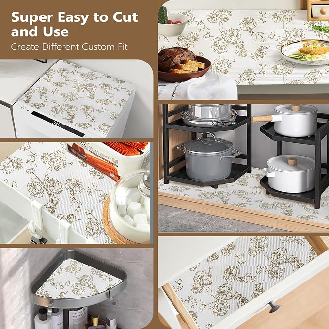 Shelf Cabinet Liner for Kitchen- Non Adhesive 17.5In x 20FT Drawer Liner - Image 7
