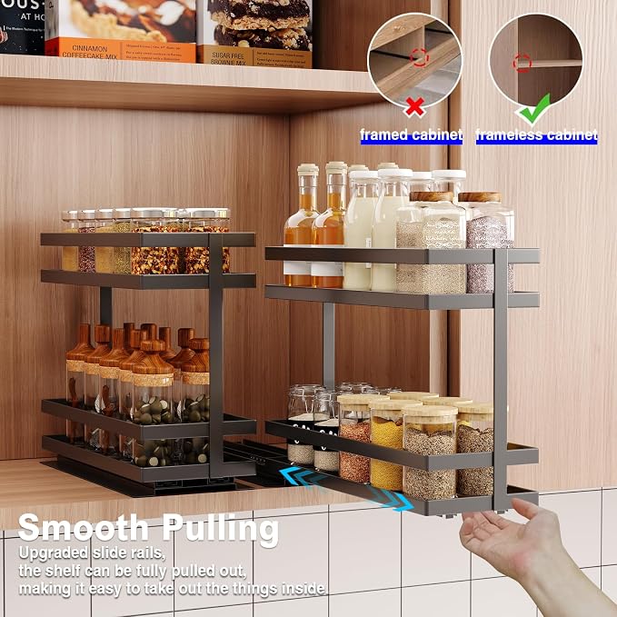 2 Pack Pull Out Spice Rack Organizer - Image 6