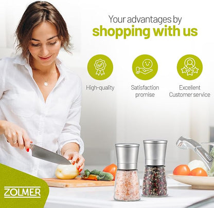 ZOLMER® Premium Stainless Steel Salt and Pepper Grinder Set | Adjustable - Image 7