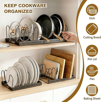 2PACK Expandable Pots and Pans Organizer Under Cabinet - Image 3