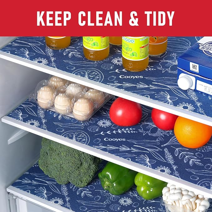 Cooyes Large Fridge Liners for Refrigerator, 17.7" × 24", Drawer & Shelf Liners - Image 2