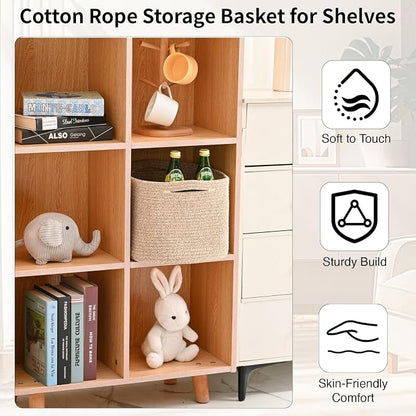 Woven Cotton Rope Storage Basket - Image 5