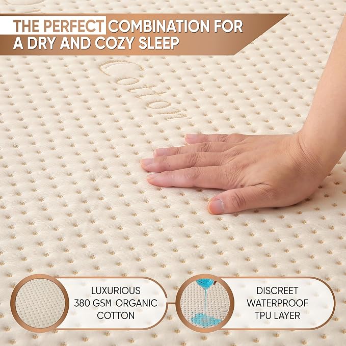 Luxury Waterproof Organic Mattress Protector Calif King - Image 2