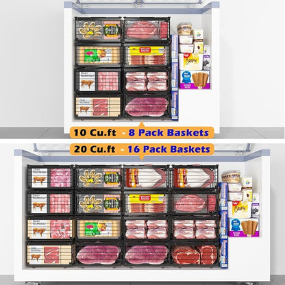 NADAMOO Freezer Organizer Bins, 3 Packs Large Expandable Stackable Chest - Image 7