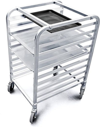 New Star Foodservice 36510 Commercial-Grade Aluminum 10-Tier Sheet Pan/Bun Pan - Image 3