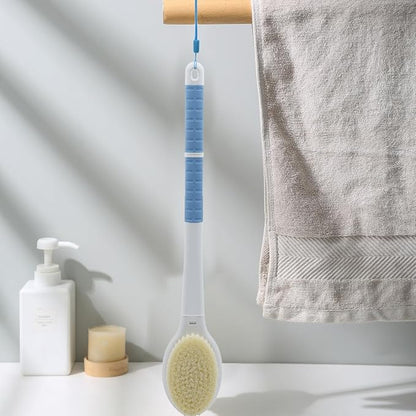 Shower Brush with Soft and Stiff Bristles, Long Handle Dual-Sided Back Scrubber - Image 7