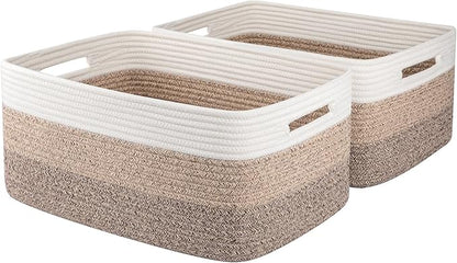 Large Storage Basket for Organizing, Woven Rope Basket for Shelves, Closet by OIASKET