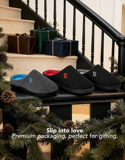 VeraCosy Men's Two-Tone Memory Foam House Slippers Indoor Outdoor Durable - Image 3