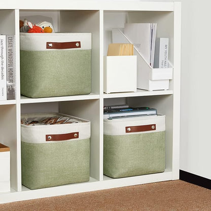 DULLEMELO Fabric Storage Bins for Laundry, Foldable Storage Baskets for Shelves - Image 7