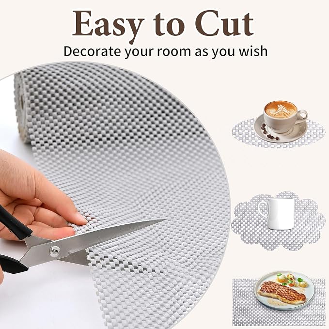 Shelf Liners for Kitchen Cabinets Non Adhesive Shelf Liner Paper Non-Slip - Image 5
