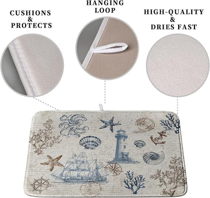 Nautical Coastal Dish Drying Mat - Image 3