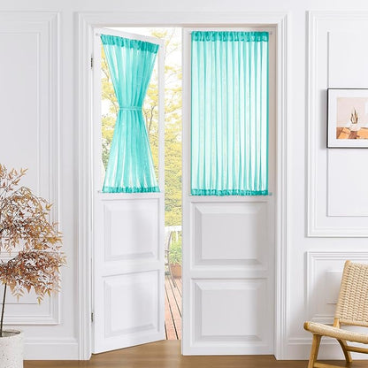 Tollpiz Sheer Door Curtains Closet Linen Textured Curtain Sheers Doorway Light by Tollpiz