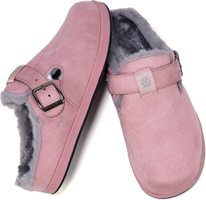 Fur Lined Clogs for Women Men Suede Winter Slippers Arch Support Slip on Mules - Image 6