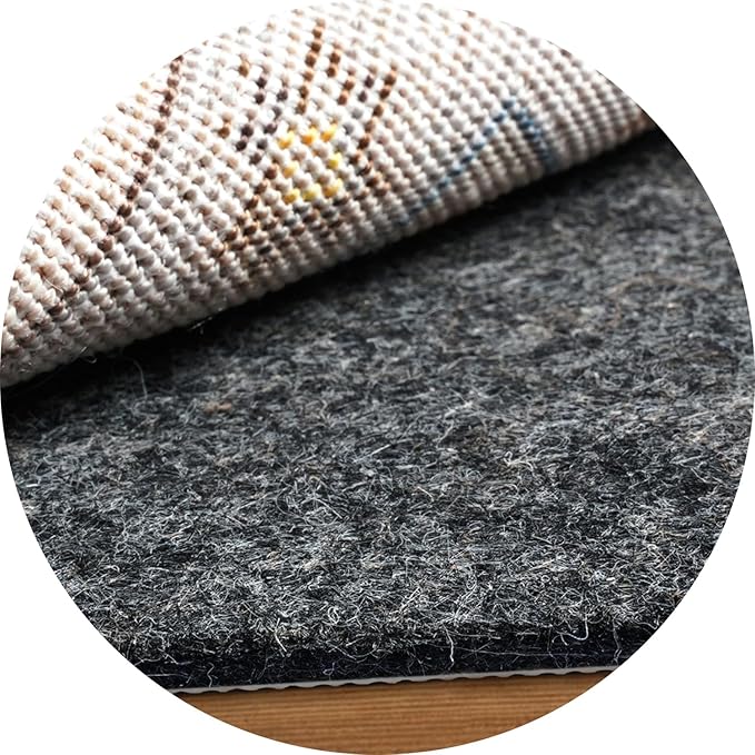 BAGAIL Felt and Natural Rubber Backing Rug Pads 1/4” Thick, Round 6 Ft Non Slip by BAGAILBASICS