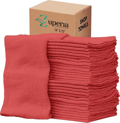 ZUPERIA Cotton Shop Towel – Multipurpose Cleaning Cloths Reusable Shop Rags by Zuperia