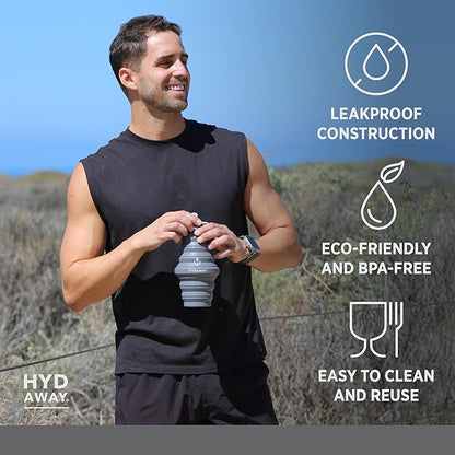 HYDAWAY 25oz Collapsible Water Bottle - BPA-Free, Leakproof, Lightweight, and Space-Saving - Perfect for Hiking, Travel, and All-Day Hydration