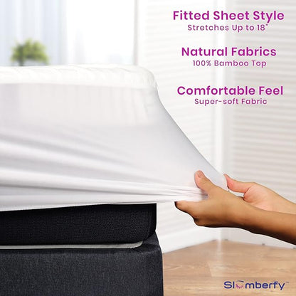 Waterproof Mattress Protector by Slumberfy | Hypoallergenic Bamboo Mattress - Image 5