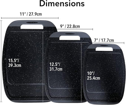 Neoflam Microban Antimicrobial Plastic Cutting Board 3 Sets, BPA Free, Non-Slip - Image 6