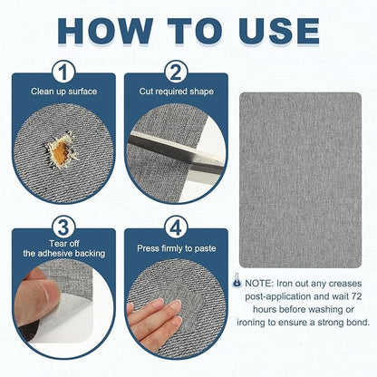 PATIKIL 8x11 Inch Linen Repair Patches, Light Gray - Image 4