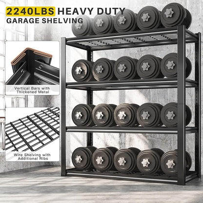 REIBII 40" W Garage Shelving 2240 LBS Storage Shelves Adjustable Heavy Duty - Image 4