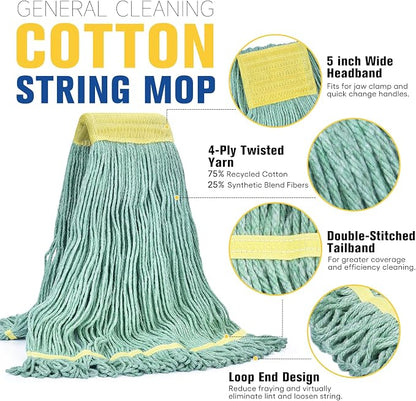 Matthew Cleaning Commercial Mop Head Replacement, 5 Inch Wide Headband - Image 3