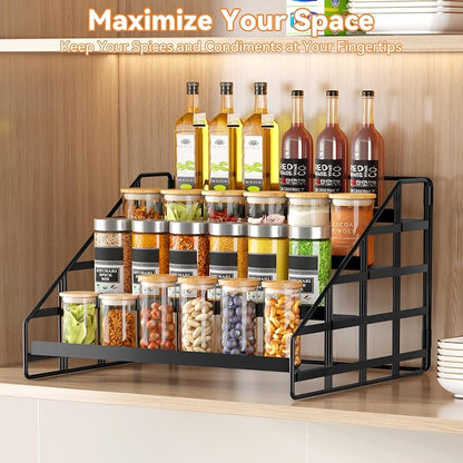 Bunoxea Spice Rack 4 Tier Kitchen Cabinet Organizer, Countertop Spice Rack - Image 3