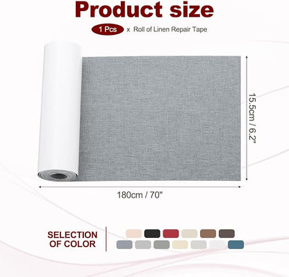PATIKIL 70x6.2 Inch Linen Repair Tape, Repair Fabric Patch Self Adhesive Couch - Image 2