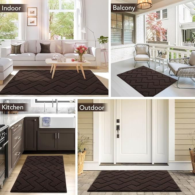hicorfe Front Door Mat Outside Entrance, Stain and Fade Resistant, Non Slip - Image 2