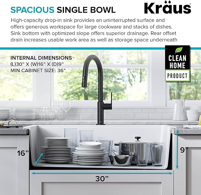 KRAUS Bellucci Workstation 33 in. Drop In Single Bowl Granite Kitchen Sink in White with Accessories, KGTW1-33WH