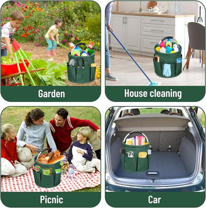 Qivine 17L Cleaning Caddy with Handle, Cleaning Supply Caddy Foldable Cleaning - Image 6