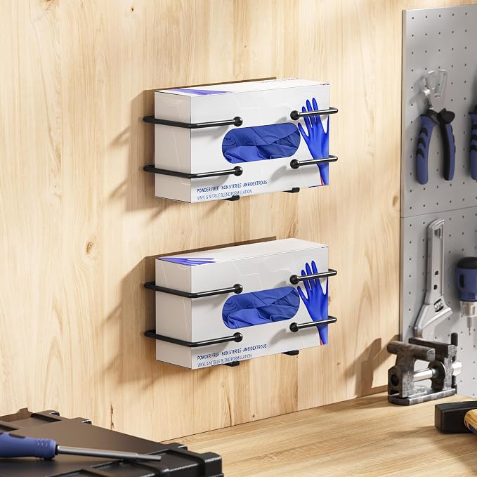 Glove Box Dispenser Wall Mount: Black Glove Holder Organizer - Image 3