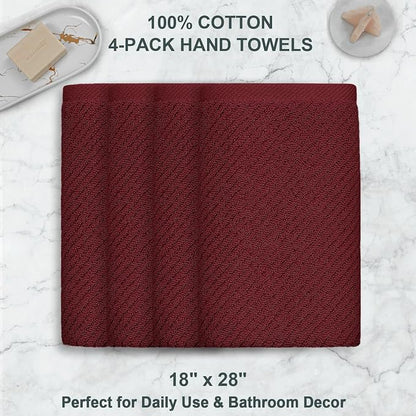 VOOVA & MOVAS Hand Towels for Bathroom Set of 4, Large 18" x 28" - Image 4