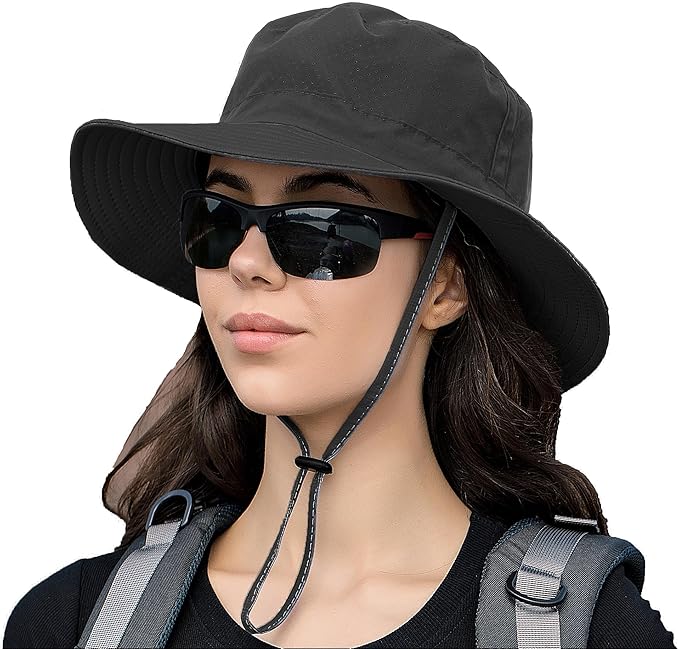 Rosoz Sun Hat for Men Women Boonie Bucket Hat Wide Brim Breathable Cooling Fishing Hats Safari Beach Garden UV Protection