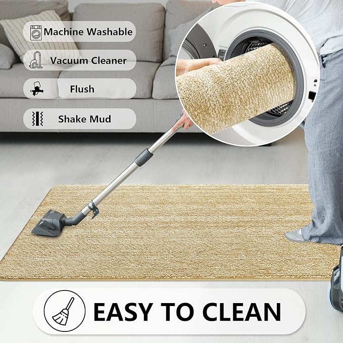 REFETONE Indoor Doormat, Front Door Mat 32"x48" Absorbent Rubber Backing Non - Image 6