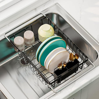 Small Dish Drying Rack in Sink, Expandable Stainless Steel Dish Drainers by Unknown